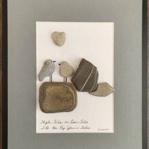 pebble art - birds on rocks