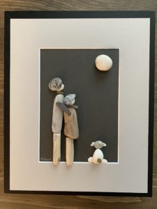 Full Moon-couple and dog-family pebble art (may be able to replicate/email me)