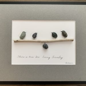 There's One in Every Family - Pebble Art (will replicate/customize # of birds)