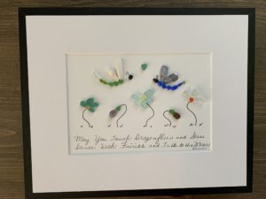 May you Touch Dragonflies - Sea glass pebble art (may be able to replicate-email me)