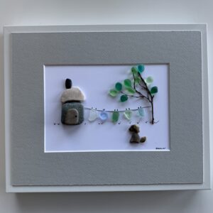 Laundry Day with Dog (Home Pebble art)